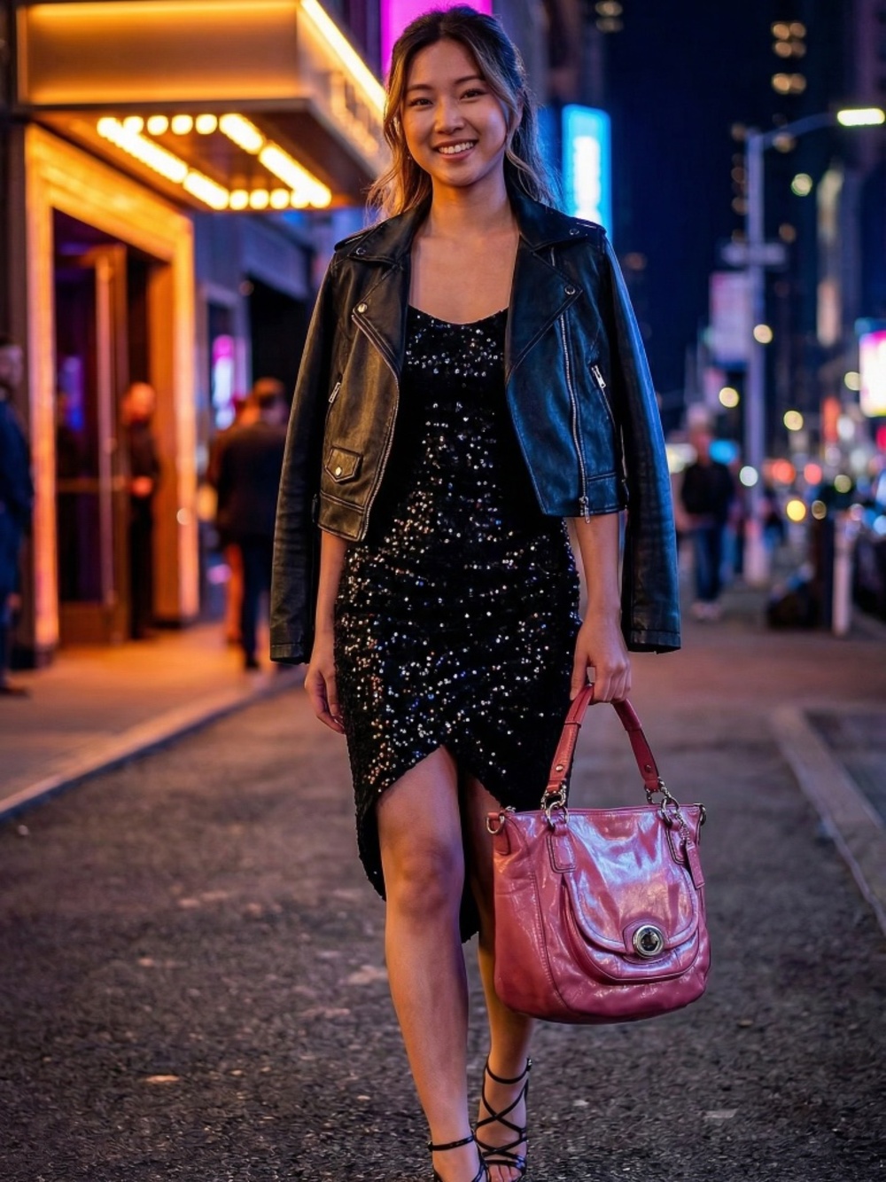 #R62 Vintage Coach Kristin Coral-Pink Patent Leather Satchel - Picture 6 of 15